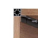 Profilis CUBE kampinis medinei lentynai/sienai L3000mm, juoda anoduotas