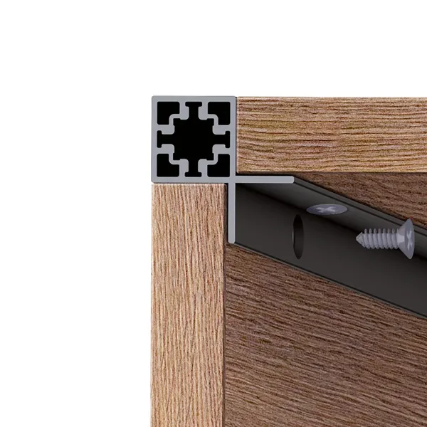 Profilis CUBE kampinis medinei lentynai/sienai L3000mm, juoda anoduotas