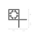 Profilis CUBE kampinis medinei lentynai/sienai L3000mm, juoda anoduotas
