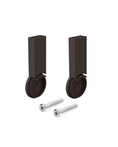 Support for Ø28mm tube with cover cap dark brown