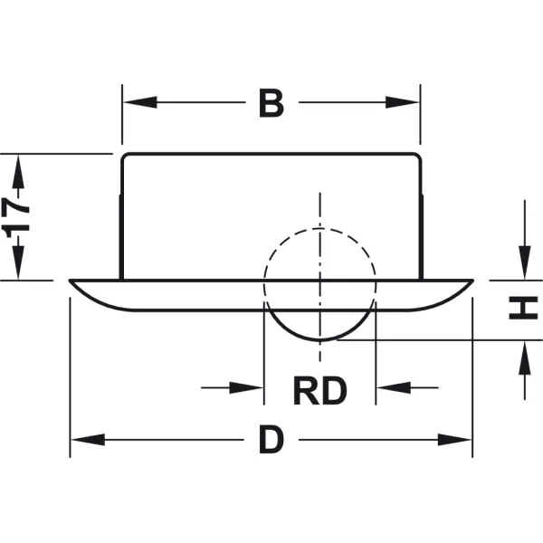 Furniture castor, Load bearing capacity 50kg, without braking function, free running