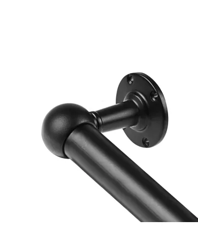 End support for Ø25mm tube black