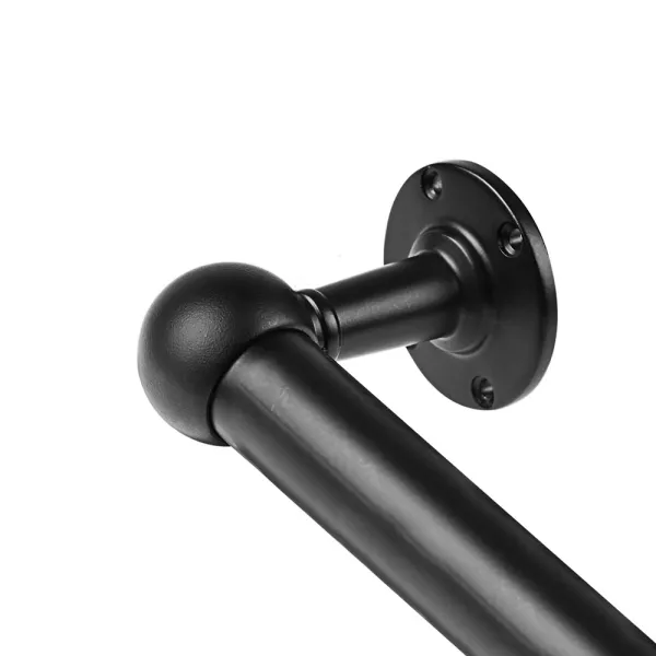 End support for Ø25mm tube black
