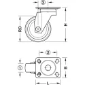 Furniture castor, Load bearing capacity 30kg, steerable
