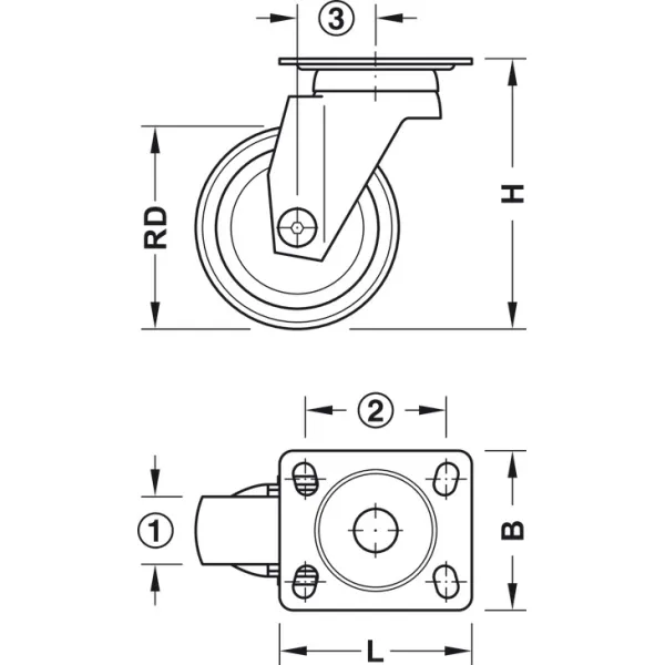 Ratukas su plokštele 30kg Ø50mm, juoda