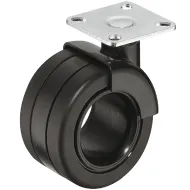 Ratukas su plokštele Ø68mm, H82mm, juoda