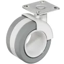 Twin wheel castor, Load bearing capacity 50kg, with screw-on plate