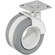 Twin wheel castor, Load bearing capacity 50kg, with screw-on plate