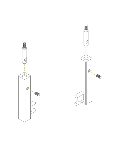 Set of clothes hanger tube supports - invisible fixing