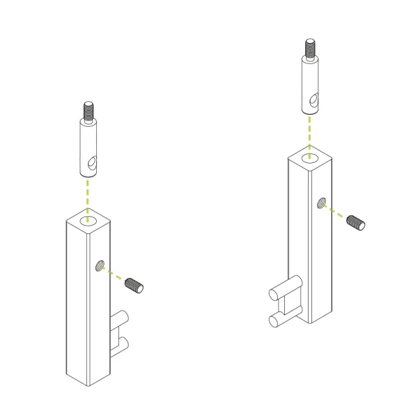 Laikikliai distanciniai galiniai 30x8/30x10mm, vamzdžiui, pilka