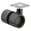 Ratukas dvig. su plokštele Ø40mm, H52mm, juoda