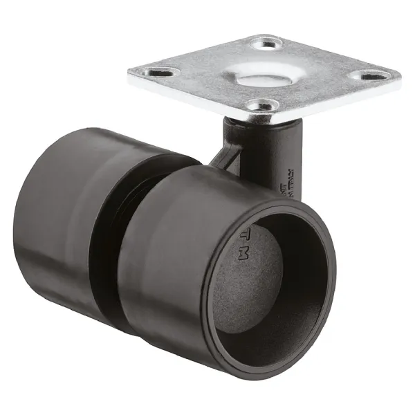Ratukas dvig. su plokštele Ø40mm, H52mm, juoda