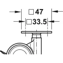 Ratukas dvig. su plokštele Ø40mm, H52mm, balta/pilka