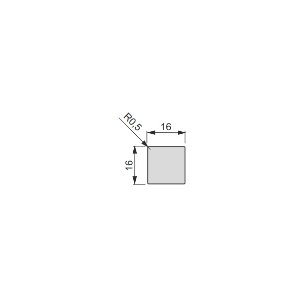 Strypas iQube 16x16mm, L1200mm, juoda