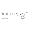 Tube end plug for tube Ø25mm for tube M10 internal metal