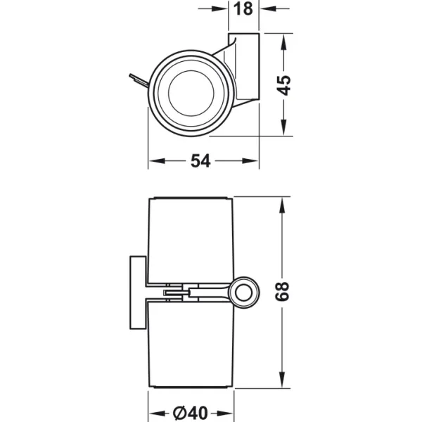 Ratukas su plokštele Ø40mm, H42mm, su stabdžiu balta/pilka