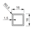 Profilis iQube 16x16mm, L3500mm, aliuminis