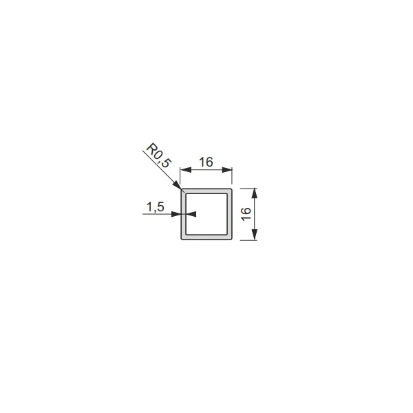 Profile iQube 16x16mm L3500mm black