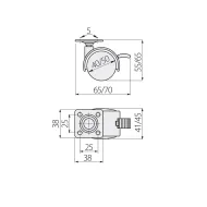 Furniture castor with brake Ø50mm plastic, black