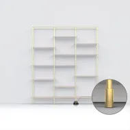 Floor / wall mounting with invisible fixation for Ø16mm tube L50mm polished brass No16
