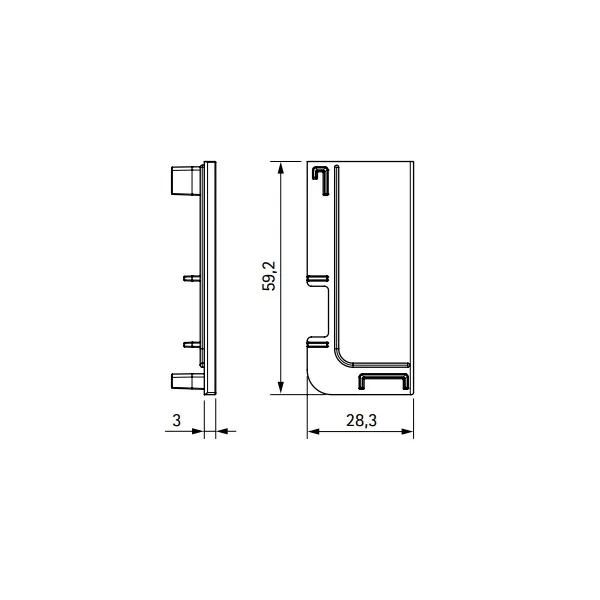 Endcap for profile inner, aluminium