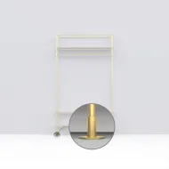 Tvirtinimas tiesus su plokštele Ø16mm, vamzdžiui L50+4mm, poliruotas žalvaris No16