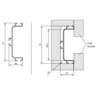 Aluminum profile double drawer horizontal L4200mm white RAL901