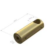 T-connector with invisible fixation for Ø16mm tube L68mm brushed brass No16