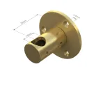 T-connector with fixing plate for Ø16mm tube L45+4mm polished brass No16