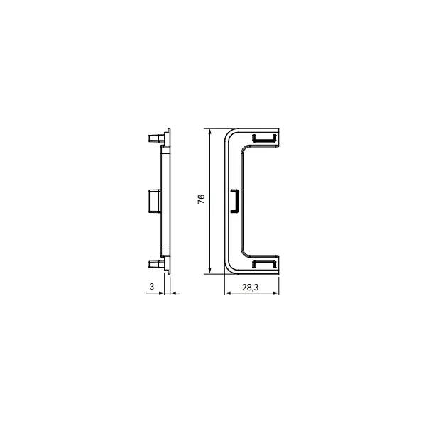 Endcap for profile, outer, aluminium