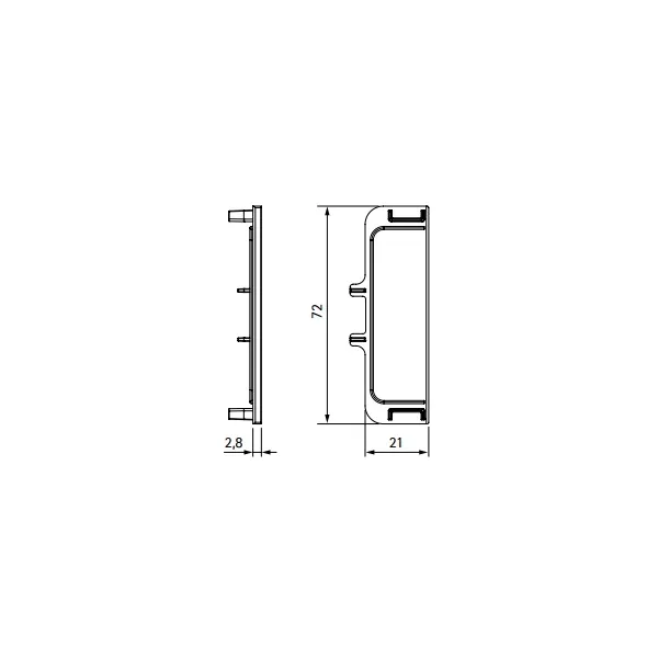 Endcap for profile, inner, aluminium