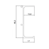 Aluminum profile GOLA II, single L4200mm gold