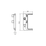 Endcaps 2 pcs. for single profile GOLA II, outer, grey