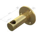 T-connector with fixing plate for Ø16mm tube L45+4mm brushed brass No16