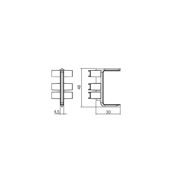 Joint for single profile GOLA II, angular, outer, grey
