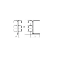 Joint for single profile GOLA II, angular, outer, black