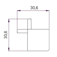 Joint for single profile GOLA II, angular, outer, grey