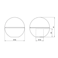 Endcap for Ø25mm tube, round, chrome