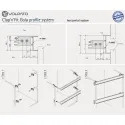 Aluminum profile GOLA II, double L4200mm, gold