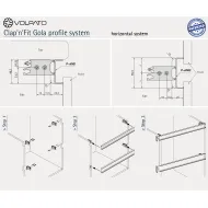 Aluminum profile GOLA II, double L4200mm, gold