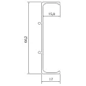Profilis aliuminio GOLA II, dvigubas, L4200mm, juoda