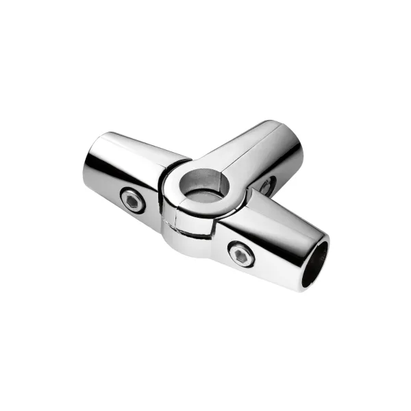 3-way connector, for Ø25mm tube, chrome