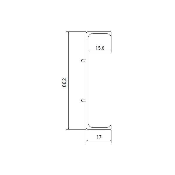 Aluminum profile GOLA II, double L4200mm, dark brown