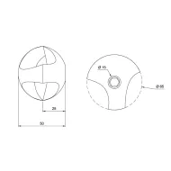 Ø25mm tube connection, double, left