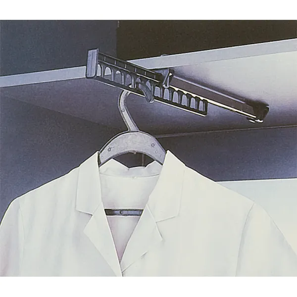 Extending wardrobe rail, For screw fixing beneath shelves or cabinet top panels, extending