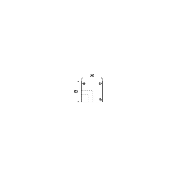 Plate for furniture legs, cornering, corner aluminum K-30 80x80mm