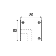 Plate for furniture legs, cornering, corner aluminum K-30 80x80mm