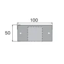 Plate for furniture legs, central, aluminum K-30 100x50mm