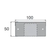 Plate for furniture legs, central, aluminum K-30 100x50mm