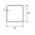 Profilis aliuminio 40x40x2mm, L5000mm